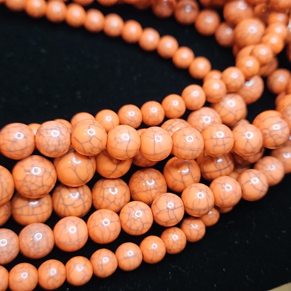 Coral Marble Multilayer Necklace - Picture 3 of 4